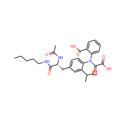 CCCCCNC(=O)[C@@H](Cc1ccc(N(C(=O)C(=O)O)c2ccccc2C(=O)O)c(C(C)C)c1)NC(C)=O ZINC000013519794