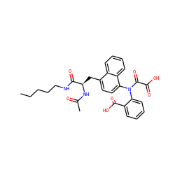 CCCCCNC(=O)[C@@H](Cc1ccc(N(C(=O)C(=O)O)c2ccccc2C(=O)O)c2ccccc12)NC(C)=O ZINC000014880081