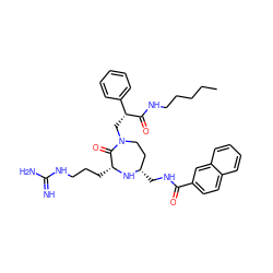 CCCCCNC(=O)[C@H](CN1CC[C@H](CNC(=O)c2ccc3ccccc3c2)N[C@H](CCCNC(=N)N)C1=O)c1ccccc1 ZINC001772652864