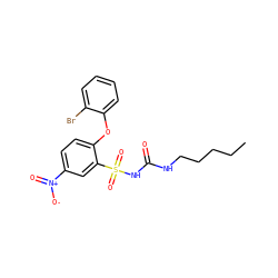 CCCCCNC(=O)NS(=O)(=O)c1cc([N+](=O)[O-])ccc1Oc1ccccc1Br ZINC000028710463