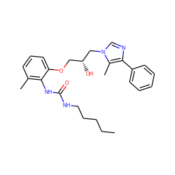 CCCCCNC(=O)Nc1c(C)cccc1OC[C@@H](O)Cn1cnc(-c2ccccc2)c1C ZINC000013827731