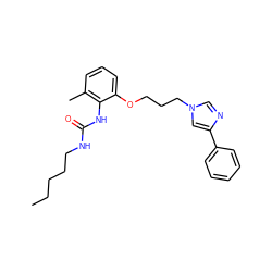 CCCCCNC(=O)Nc1c(C)cccc1OCCCn1cnc(-c2ccccc2)c1 ZINC000013827737