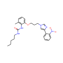 CCCCCNC(=O)Nc1c(C)cccc1OCCCn1cnc(-c2ccccc2[N+](=O)[O-])c1 ZINC000013827744