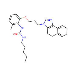 CCCCCNC(=O)Nc1c(C)cccc1OCCCn1cnc2c1CCc1ccccc1-2 ZINC000013827812