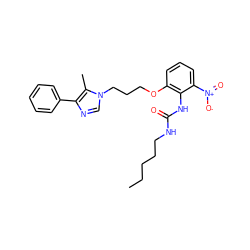 CCCCCNC(=O)Nc1c(OCCCn2cnc(-c3ccccc3)c2C)cccc1[N+](=O)[O-] ZINC000013827636