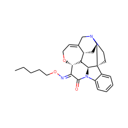 CCCCCO/N=C1/C(=O)N2c3ccccc3[C@@]34CCN5CC6=CCO[C@@H]1[C@@H]([C@H]23)[C@H]6C[C@H]54 ZINC001772644290