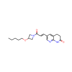 CCCCCOC1CN(C(=O)/C=C/c2cnc3c(c2)CCC(=O)N3)C1 ZINC000072315123