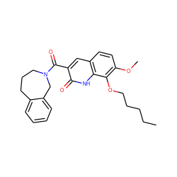 CCCCCOc1c(OC)ccc2cc(C(=O)N3CCCc4ccccc4C3)c(=O)[nH]c12 ZINC000299869054