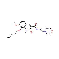 CCCCCOc1c(OC)ccc2cc(C(=O)NCCN3CCOCC3)c(=O)n(C)c12 ZINC000072180352