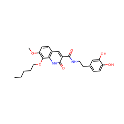 CCCCCOc1c(OC)ccc2cc(C(=O)NCCc3ccc(O)c(O)c3)c(=O)[nH]c12 ZINC000013683966