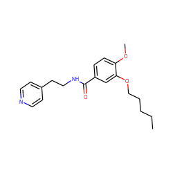 CCCCCOc1cc(C(=O)NCCc2ccncc2)ccc1OC ZINC000199804914