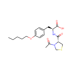 CCCCCOc1ccc(C[C@H](NC(=O)[C@@H]2CSCN2C(C)=O)C(=O)O)cc1 ZINC000027843797