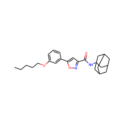 CCCCCOc1cccc(-c2cc(C(=O)NC34CC5CC(CC(C5)C3)C4)no2)c1 ZINC000096913491