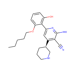 CCCCCOc1cccc(O)c1-c1cc([C@@H]2CCCNC2)c(C#N)c(N)n1 ZINC000028363845