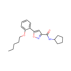 CCCCCOc1ccccc1-c1cc(C(=O)NC2CCCC2)no1 ZINC000096913497