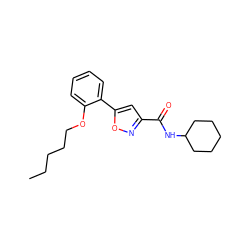 CCCCCOc1ccccc1-c1cc(C(=O)NC2CCCCC2)no1 ZINC000096913498