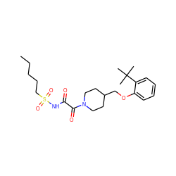 CCCCCS(=O)(=O)NC(=O)C(=O)N1CCC(COc2ccccc2C(C)(C)C)CC1 ZINC000096177569