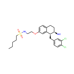 CCCCCS(=O)(=O)NCCOc1ccc2c(c1)[C@H](Cc1ccc(Cl)c(Cl)c1)[C@H](N)CC2 ZINC000088260716