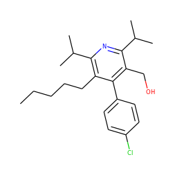 CCCCCc1c(C(C)C)nc(C(C)C)c(CO)c1-c1ccc(Cl)cc1 ZINC000013441086