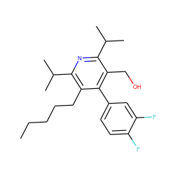 CCCCCc1c(C(C)C)nc(C(C)C)c(CO)c1-c1ccc(F)c(F)c1 ZINC000013441082