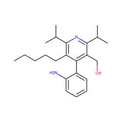 CCCCCc1c(C(C)C)nc(C(C)C)c(CO)c1-c1ccccc1N ZINC000013441094