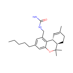 CCCCCc1cc(CNC(N)=O)c2c(c1)OC(C)(C)[C@@H]1CCC(C)=C[C@@H]21 ZINC000045371500