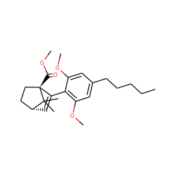 CCCCCc1cc(OC)c(C2=C[C@@H]3CC[C@@]2(C(=O)OC)C3(C)C)c(OC)c1 ZINC000117472396