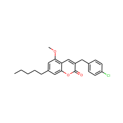 CCCCCc1cc(OC)c2cc(Cc3ccc(Cl)cc3)c(=O)oc2c1 ZINC000096270884