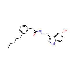 CCCCCc1cccc(CC(=O)NCCc2c[nH]c3ccc(O)cc23)c1 ZINC000014979719