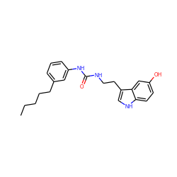 CCCCCc1cccc(NC(=O)NCCc2c[nH]c3ccc(O)cc23)c1 ZINC000014979733