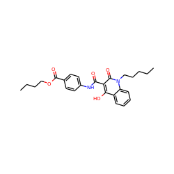 CCCCCn1c(=O)c(C(=O)Nc2ccc(C(=O)OCCCC)cc2)c(O)c2ccccc21 ZINC000100672906