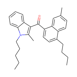 CCCCCn1c(C)c(C(=O)c2ccc(CCCC)c3ccc(C)cc23)c2ccccc21 ZINC000066102999