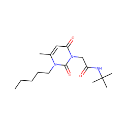 CCCCCn1c(C)cc(=O)n(CC(=O)NC(C)(C)C)c1=O ZINC001772654315