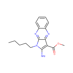 CCCCCn1c(N)c(C(=O)OC)c2nc3ccccc3nc21 ZINC000002479151