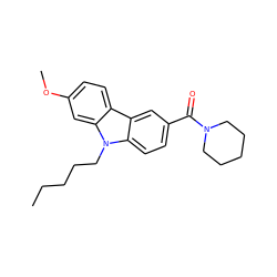 CCCCCn1c2ccc(C(=O)N3CCCCC3)cc2c2ccc(OC)cc21 ZINC000096938386