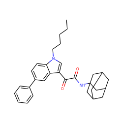 CCCCCn1cc(C(=O)C(=O)NC23CC4CC(CC(C4)C2)C3)c2cc(-c3ccccc3)ccc21 ZINC000084739548