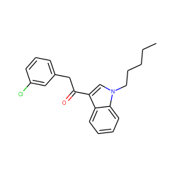 CCCCCn1cc(C(=O)Cc2cccc(Cl)c2)c2ccccc21 ZINC000028463001