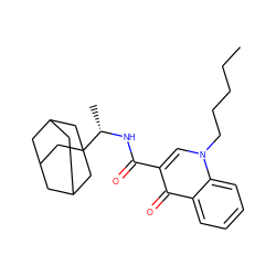 CCCCCn1cc(C(=O)N[C@@H](C)C23CC4CC(CC(C4)C2)C3)c(=O)c2ccccc21 ZINC000028864429