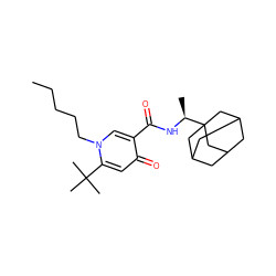 CCCCCn1cc(C(=O)N[C@@H](C)C23CC4CC(CC(C4)C2)C3)c(=O)cc1C(C)(C)C ZINC000095554469