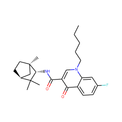 CCCCCn1cc(C(=O)N[C@@H]2C(C)(C)[C@H]3CC[C@]2(C)C3)c(=O)c2ccc(F)cc21 ZINC000095580438