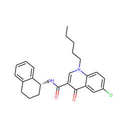 CCCCCn1cc(C(=O)N[C@@H]2CCCc3ccccc32)c(=O)c2cc(Cl)ccc21 ZINC000028864680