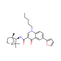 CCCCCn1cc(C(=O)N[C@H]2C(C)(C)[C@@H]3CC[C@@]2(C)C3)c(=O)c2cc(-c3ccco3)ccc21 ZINC000066079114