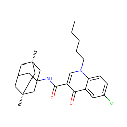 CCCCCn1cc(C(=O)NC23CC4C[C@](C)(C2)C[C@@](C)(C4)C3)c(=O)c2cc(Cl)ccc21 ZINC000028864563