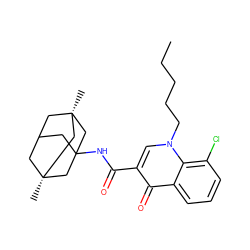 CCCCCn1cc(C(=O)NC23CC4C[C@](C)(C2)C[C@@](C)(C4)C3)c(=O)c2cccc(Cl)c21 ZINC000028864573