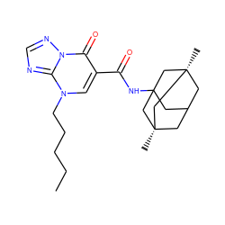 CCCCCn1cc(C(=O)NC23CC4C[C@](C)(C2)C[C@@](C)(C4)C3)c(=O)n2ncnc12 ZINC000653720470