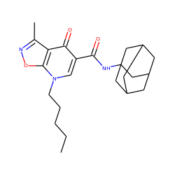 CCCCCn1cc(C(=O)NC23CC4CC(CC(C4)C2)C3)c(=O)c2c(C)noc21 ZINC000095593517