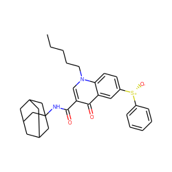 CCCCCn1cc(C(=O)NC23CC4CC(CC(C4)C2)C3)c(=O)c2cc([S@+]([O-])c3ccccc3)ccc21 ZINC000058574925