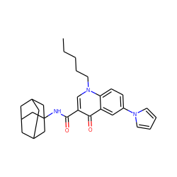 CCCCCn1cc(C(=O)NC23CC4CC(CC(C4)C2)C3)c(=O)c2cc(-n3cccc3)ccc21 ZINC000058592870