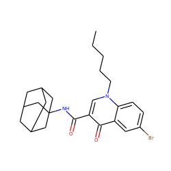 CCCCCn1cc(C(=O)NC23CC4CC(CC(C4)C2)C3)c(=O)c2cc(Br)ccc21 ZINC000040973921