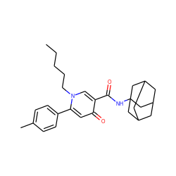 CCCCCn1cc(C(=O)NC23CC4CC(CC(C4)C2)C3)c(=O)cc1-c1ccc(C)cc1 ZINC000066259224